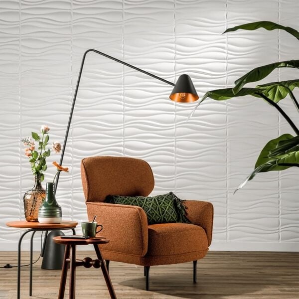 WallArt Väggpanel 3D Waves 12 st GA-WA04 Vit