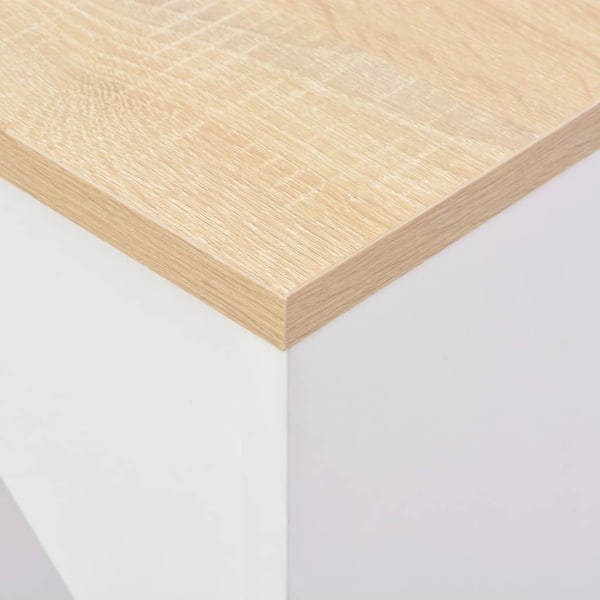 vidaXL Barbord med flyttbar hylla vit 138x39x110 cm Vit