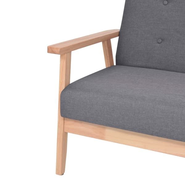 vidaXL Soffgrupp 2 delar tyg mörkgrå grå