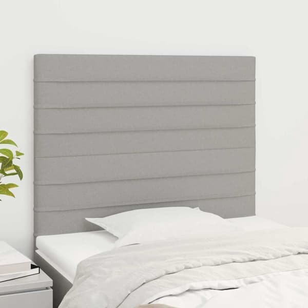 vidaXL Sänggavel ljusgrå 90x5x118/128 cm tyg Grå