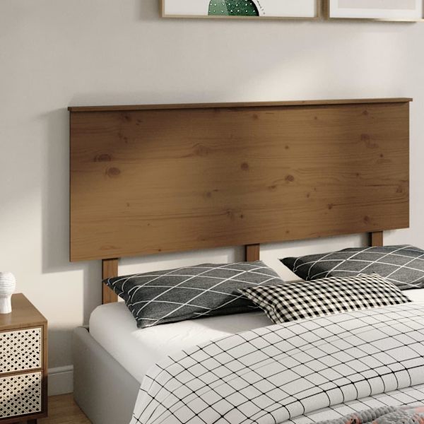 vidaXL Sänggavel honungsbrun 154x6x82,5 cm massiv furu Brun