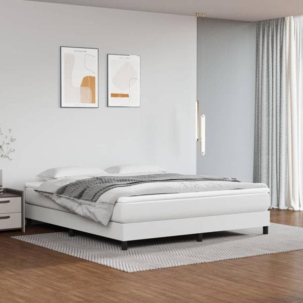 vidaXL Ramsäng vit 160x200 cm konstläder Vit