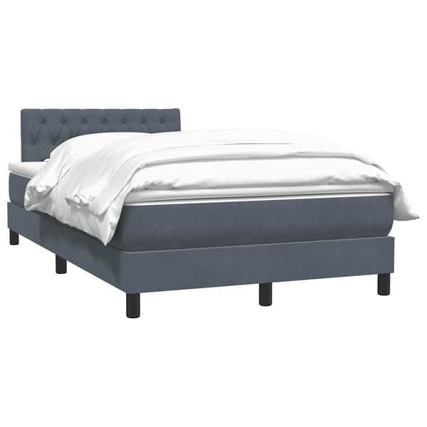 vidaXL Ramsäng med madrass mörkgrå 120x220 cm sammet Grå