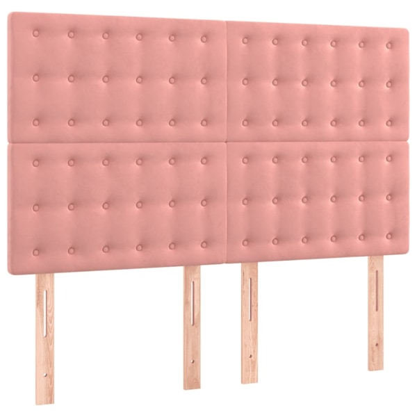 vidaXL Huvudgavlar 4 st rosa 72x5x78/88 cm sammet Rosa