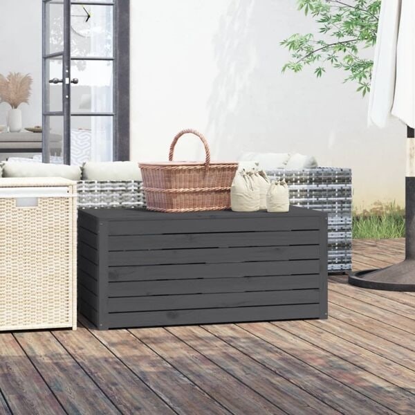 vidaXL Dynbox grå 101x50,5x46,5 cm massiv furu Grå