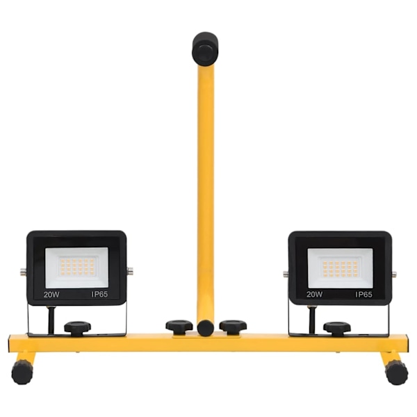 vidaXL Strålkastare med handtag 2x20 W LED kallvit Svart
