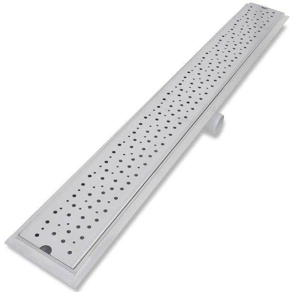 vidaXL Avlång golvbrunn 2 st bubblor rostfritt stål 1030x140 mm