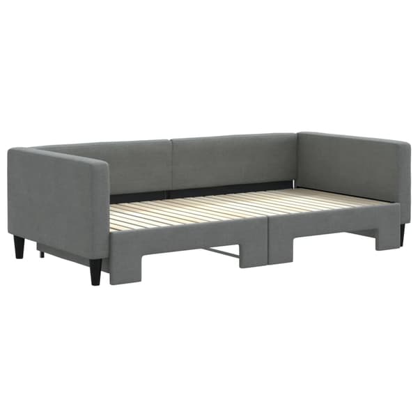 vidaXL Dagbädd utdragbar mörkgrå 100x200 cm tyg Grå