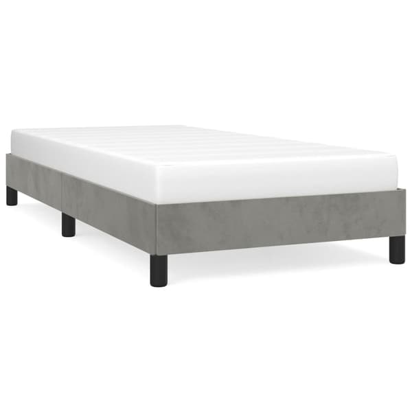 vidaXL Sängram utan madrass ljusgrå 80x200 cm sammet Grå