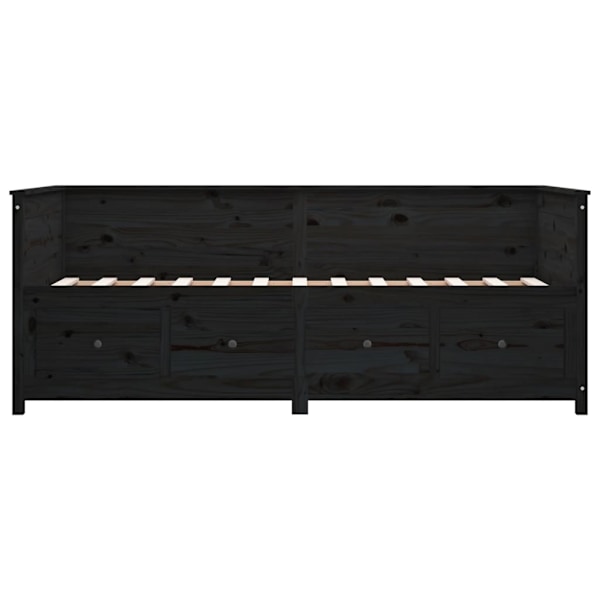 vidaXL Dagbädd svart 75x190 cm massivt furu Svart