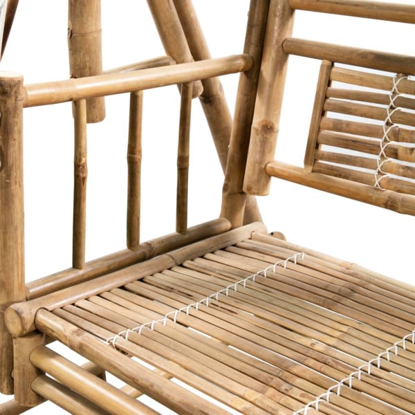 vidaXL 2-sits hammock med palmblad och dynor bambu 202 cm Taupe