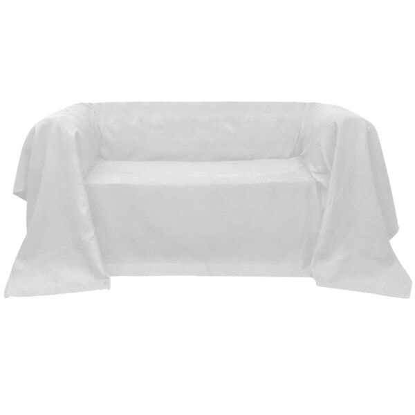 vidaXL Sofföverdrag i mikromocka 140 x 210 cm gräddvit Creme