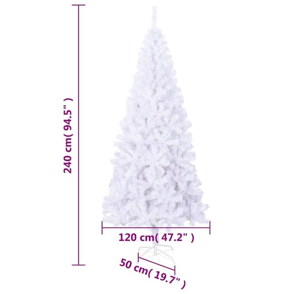 vidaXL Plastgran L 240 cm vit Vit