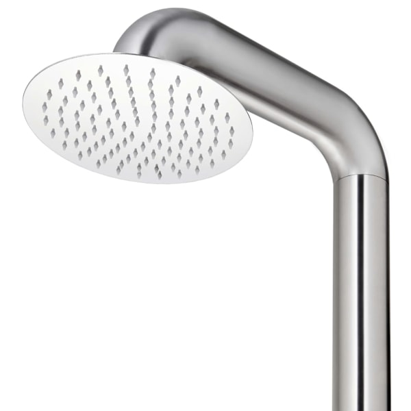 vidaXL Trädgårdsdusch med brunt golv 230 cm rostfritt stål Brun