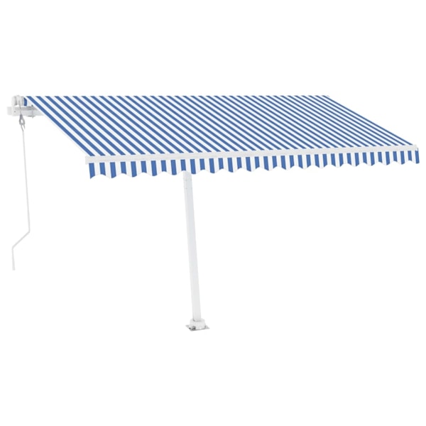 vidaXL Fristående markis automatisk 450x350 cm blå/vit Blå