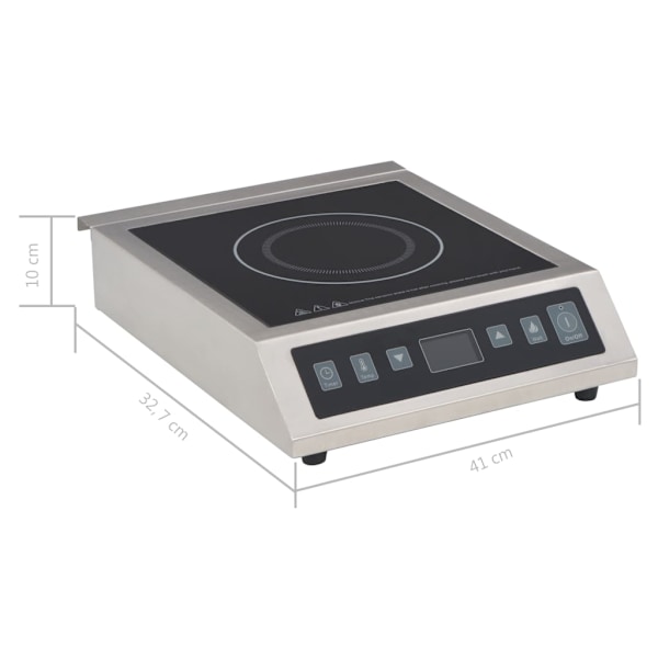 vidaXL Induktionsplatta med touch-display 3500 W Silver