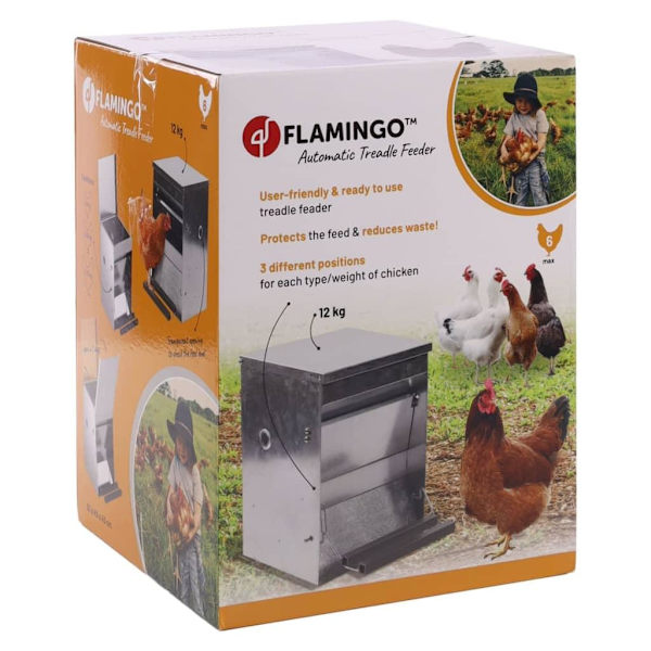 FLAMINGO Automatisk kycklingmatare Timo 12 kg Silver