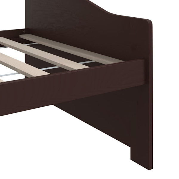 vidaXL Dagbädd 3-sits mörkbrun massiv furu 90x200 cm Brun