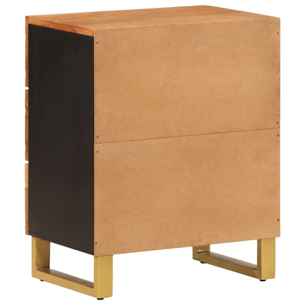 vidaXL Sängbord brun och svart 50x33x60 cm massivt mangoträ Brun