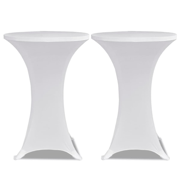 vidaXL Överdrag till ståbord Ø 60 cm vit stretch 2 st Vit
