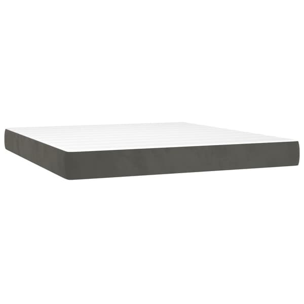 vidaXL Ramsäng med madrass mörkgrå 160x200 cm sammet Grå