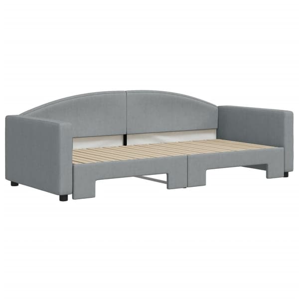vidaXL Dagbädd utdragbar ljusgrå 90x200 cm tyg Grå