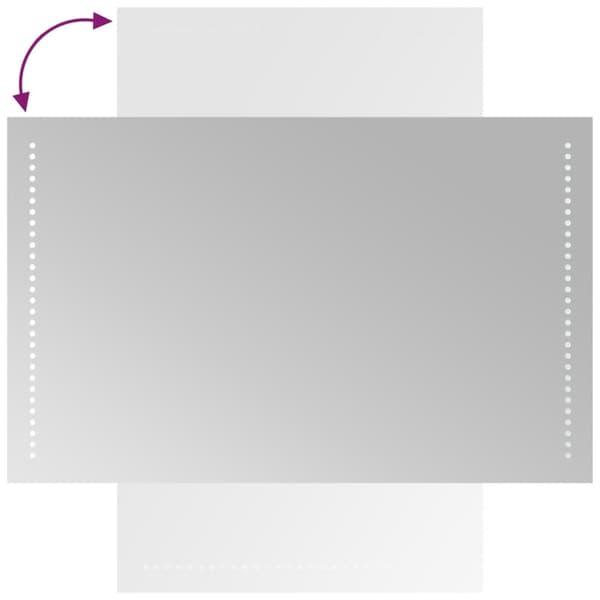 vidaXL Badrumsspegel LED 50x80 cm Transparent