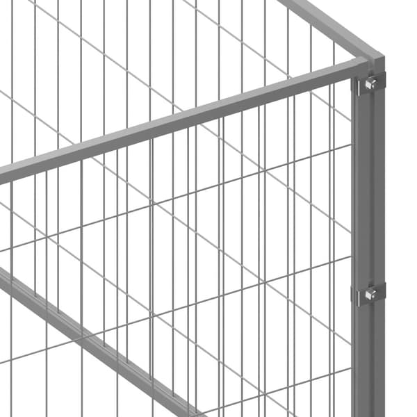 vidaXL Hundgård silver 48 m² stål Silver