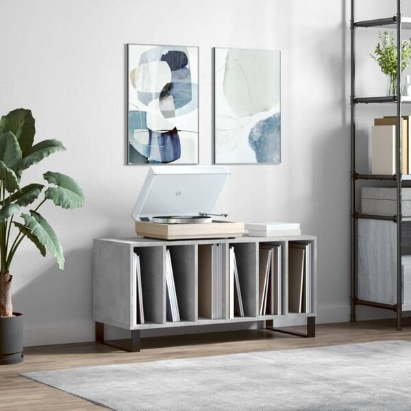 vidaXL Stereobänk betong-grå 100x38x48 cm konstruerat trä Grå