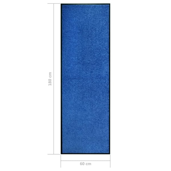 vidaXL Dörrmatta tvättbar blå 60x180 cm Blå