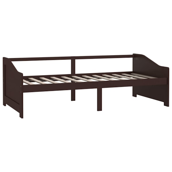 vidaXL Dagbädd 3-sits mörkbrun massiv furu 90x200 cm Brun