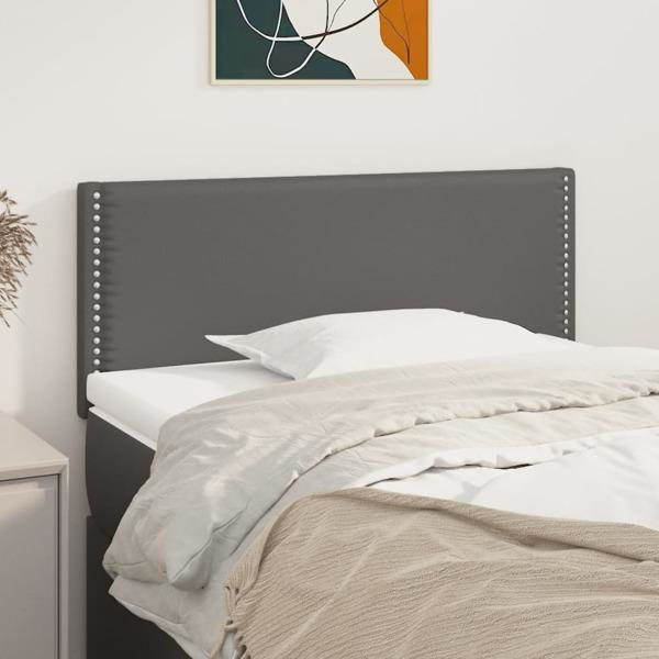 vidaXL Sänggavel grå 90x5x78/88 cm konstläder Grå