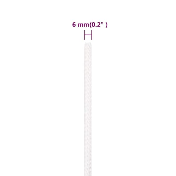 vidaXL Båtlina helvit 6 mm 100 m polypropylen