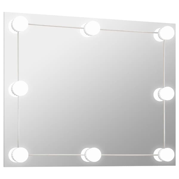 vidaXL Väggspegel utan ram LED-belysning rektangulär Silver