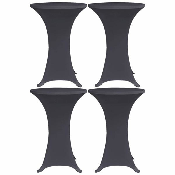 vidaXL Bordsöverdrag 4 st 80 cm stretch antracit Antracit