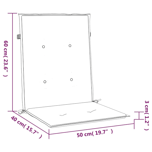 vidaXL Stolsdynor 6 st röd 100x50x3 cm oxfordtyg Röd