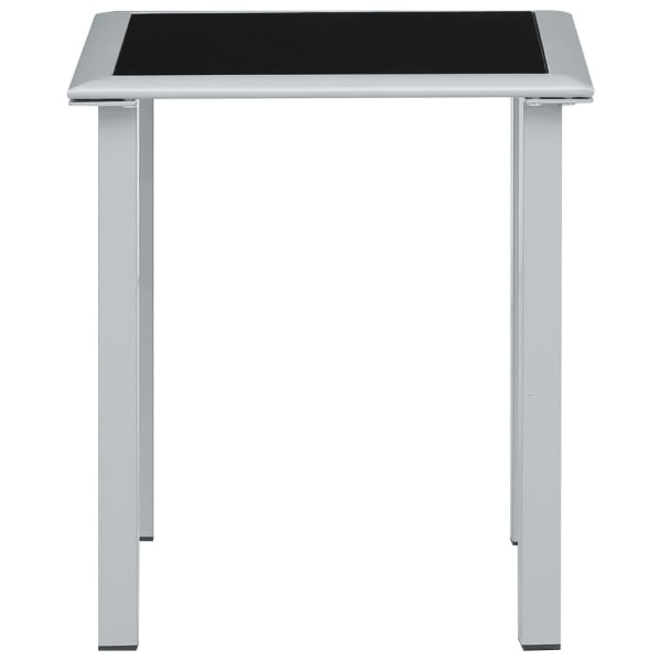 vidaXL Solsängar 2 st med bord aluminium svart Svart