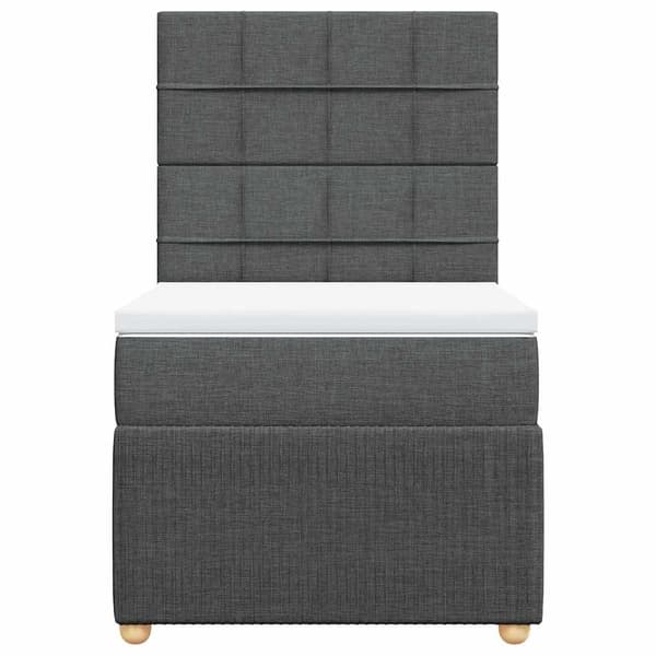 vidaXL Ramsäng med madrass mörkgrå 90x200 cm tyg Grå