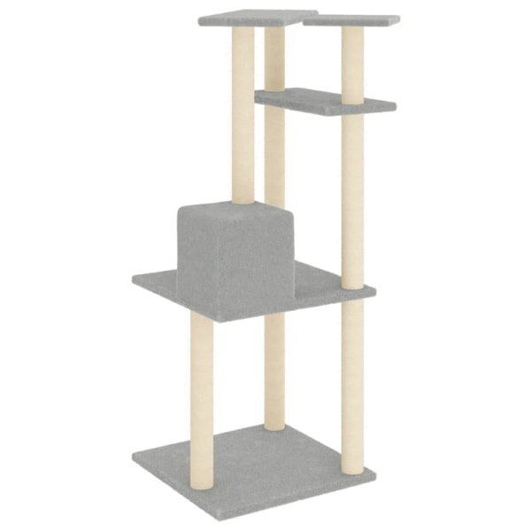 vidaXL Klösträd med sisalpelare ljusgrå 123 cm Grå