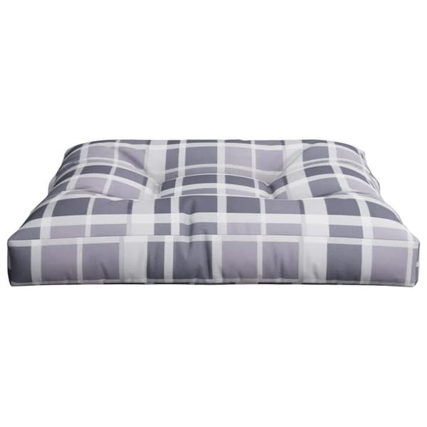 vidaXL Palldyna grårutig 80x80x12 cm tyg multifärg