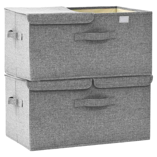 vidaXL Förvaringslåda 2 st tyg 50x30x25 cm grå grå