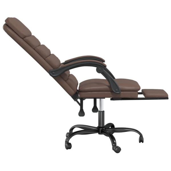 vidaXL Kontorsstol med massage brun konstläder Brun