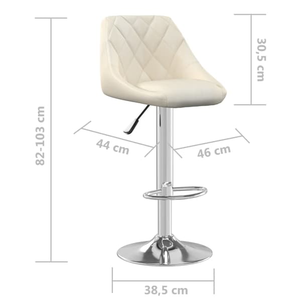 vidaXL Barstolar 2 st gräddvit sammet Creme