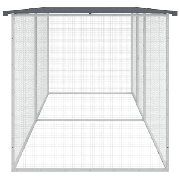 vidaXL Hönsbur med tak antracit 203x98x90 cm galvaniserat stål Antracit