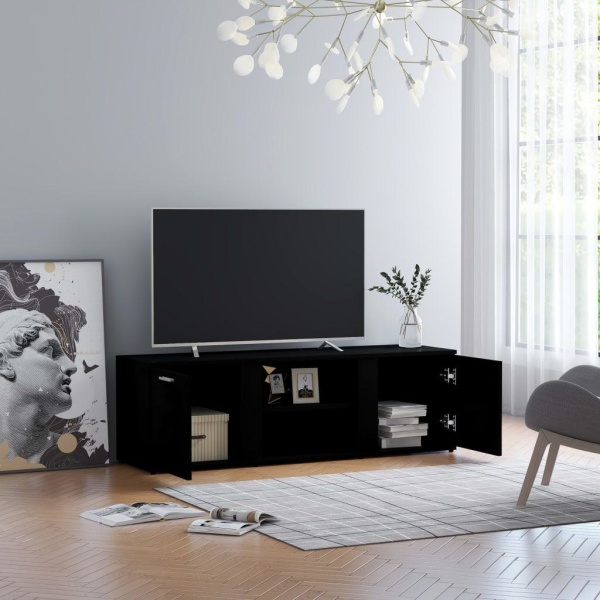 vidaXL TV-bänk svart 120x34x37 cm konstruerat trä Svart