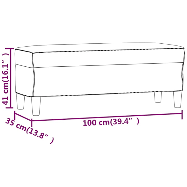 vidaXL Bänk vinröd 100x35x41 cm tyg Röd