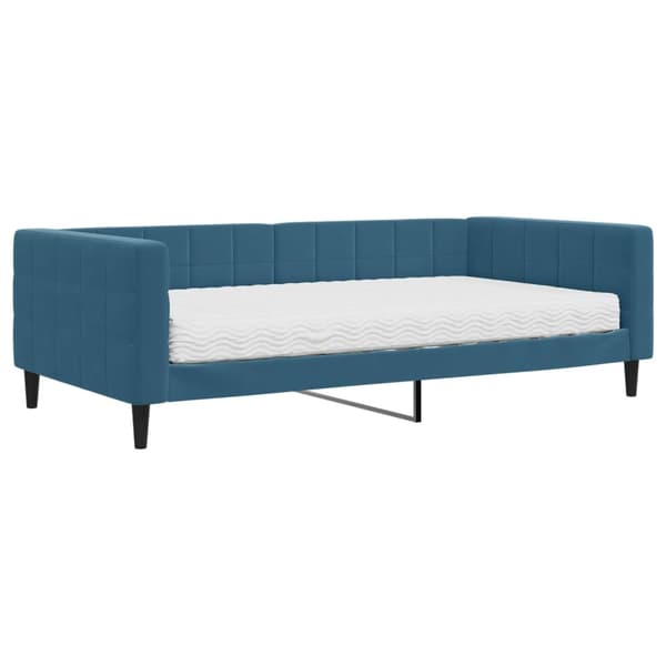 vidaXL Dagbädd med madrass blå 100x200 cm sammet Blå