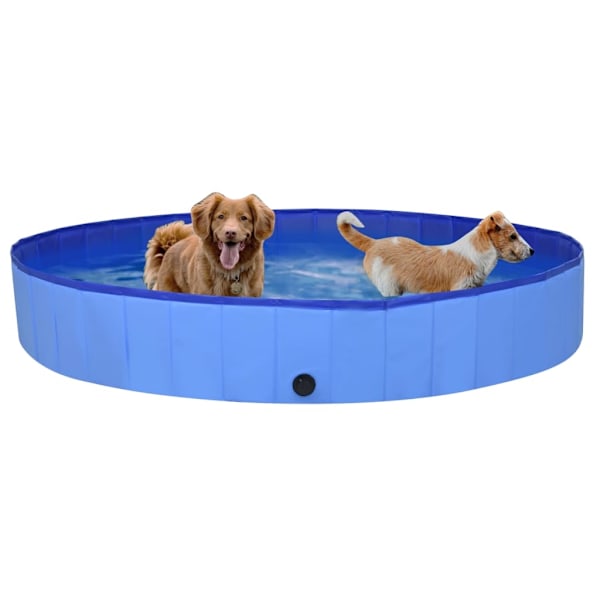 vidaXL Hopfällbar hundpool blå 200x30 cm PVC Blue