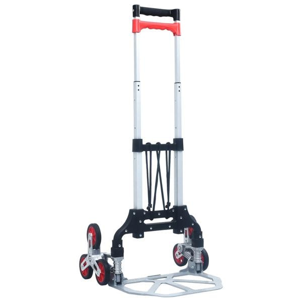 vidaXL Hopfällbar trappkärra 70 kg aluminium silver