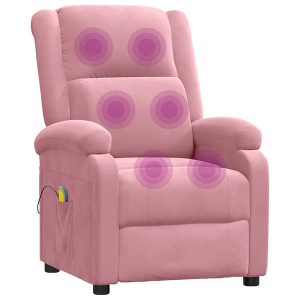 vidaXL Massagefåtölj rosa sammet Rosa